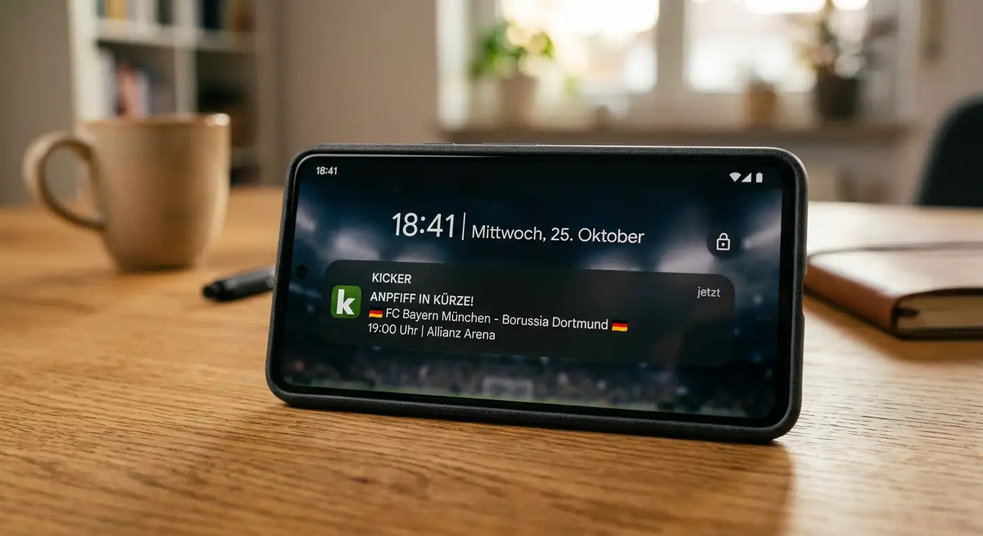 Push-Benachrichtigung der App zu Spielbeginn und Quotenbewegung