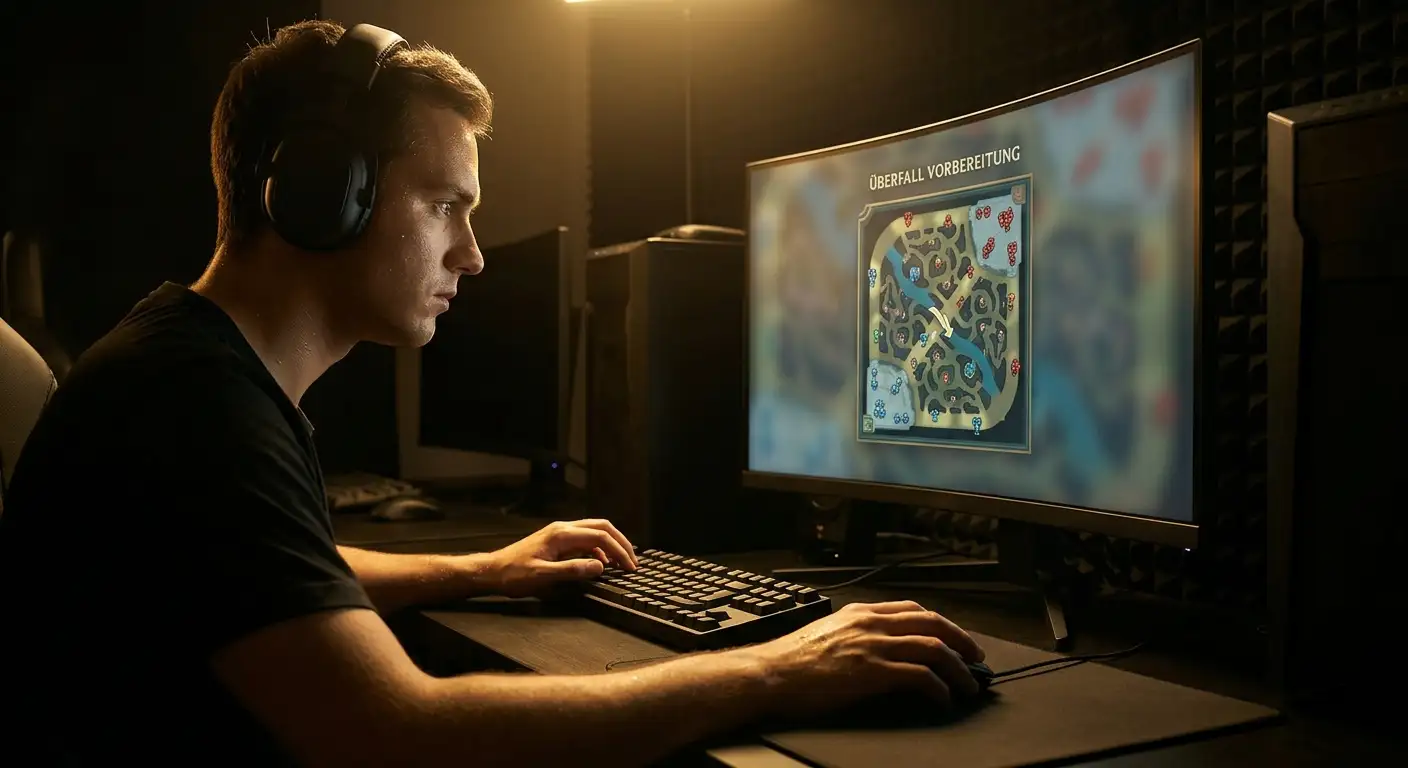 Jungler bereitet einen frühen Gank vor, der First Blood entscheidet