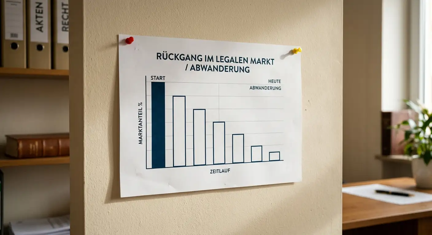 Rückgang des legalen Sportwettenvolumens durch Abwanderung in den Schwarzmarkt