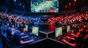 Chinesische League-of-Legends-Liga LPL mit Teams in einem actionreichen Match