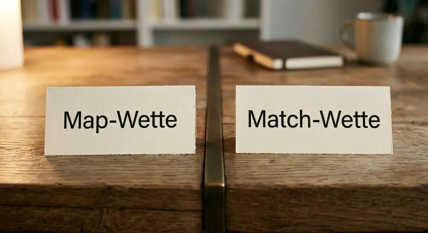 Unterschied zwischen Map-Wette und Match-Wette in der Wertung