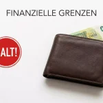 Geldbörse mit 1000-Euro-Schein und Stoppschild-Symbol