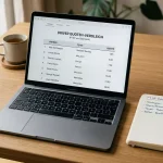 Bildschirm mit Quotentabelle für Formel-1-Rennen und Taschenrechner