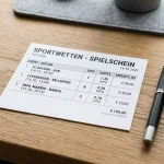 Taschenrechner neben einem Wettschein mit Prozentzeichen zur Veranschaulichung der Wettsteuer
