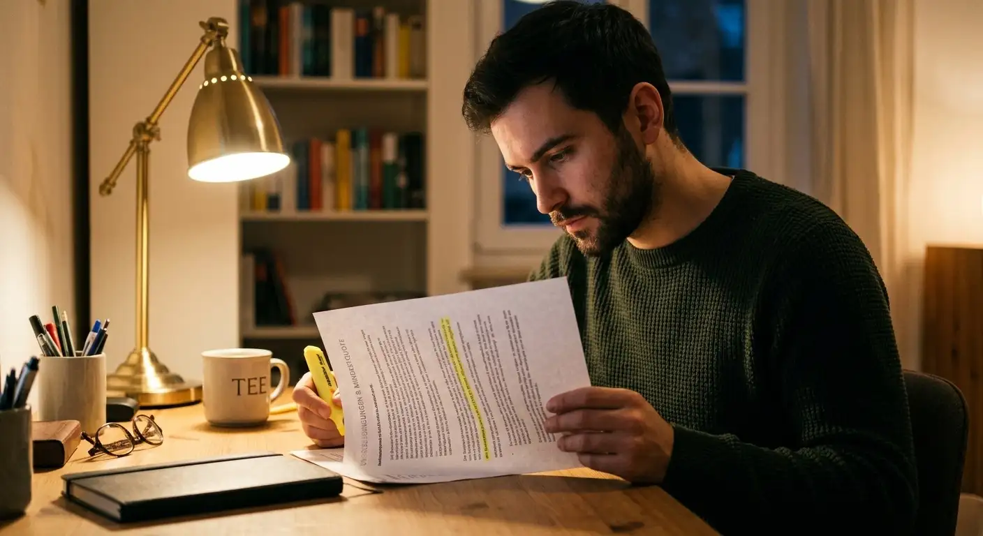 Genaues Lesen von Umsatzbedingungen und Mindestquote eines Wettbonus